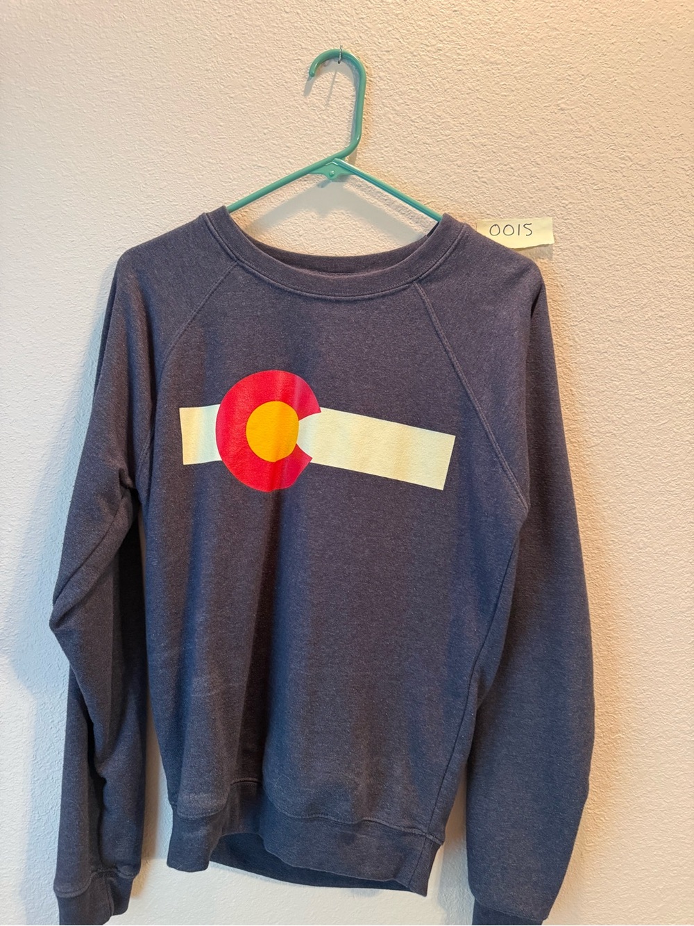 Gildan Navy Pullover Sweatshirt with Red and Yellow Graphic